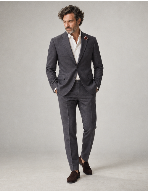 Patrick-ST kostuumvest in scheerwol met stretch blauw