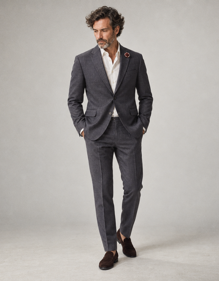 Patrick-ST kostuumvest in scheerwol met stretch blauw