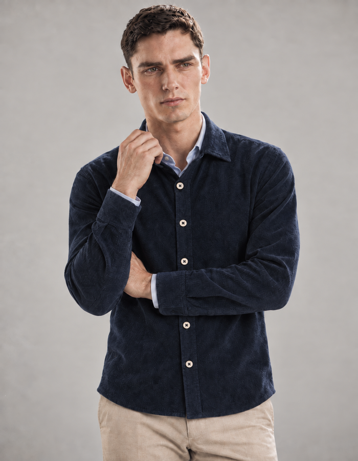 Rufus hemd met lange mouw blauw