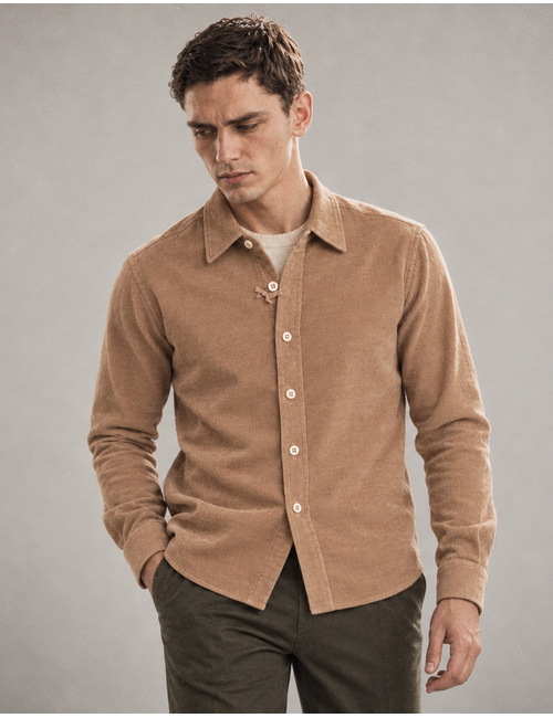 Rufus hemd met lange mouw beige