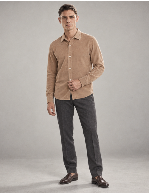 Rufus hemd met lange mouw beige