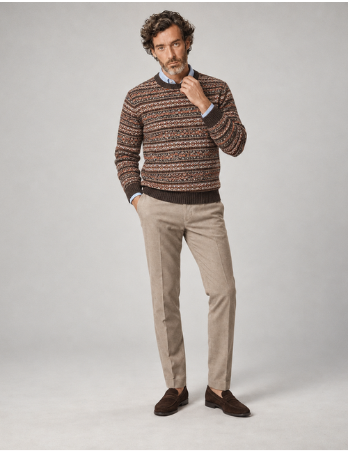 Oson trui in lamswol met Fair Isle-patroon multicolor