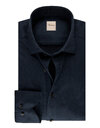 Slimline flanellen hemd met cutawaykraag navy