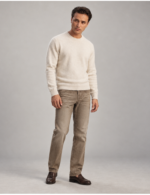 Denver regular fit jeans met stretch beige
