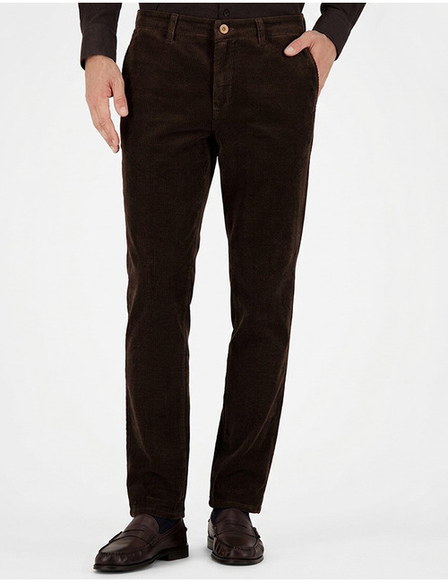 Bono-1 broek met basketweefsel en stretch donkerbruin