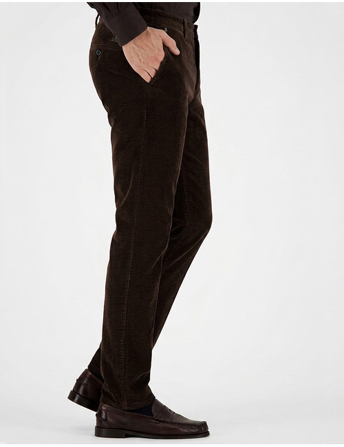 Bono-1 broek met basketweefsel en stretch donkerbruin