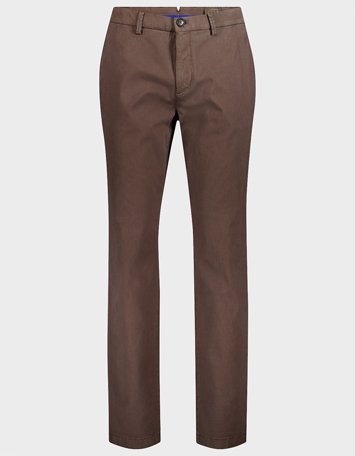 Tybalt-5 broek met katoen en stretch bruin