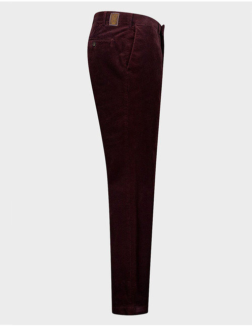 Tybalt-4 ribfluwelen broek met stretch bordeaux