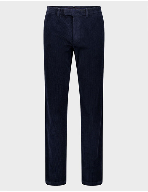 Tybalt-4 ribfluwelen broek met stretch donkerblauw