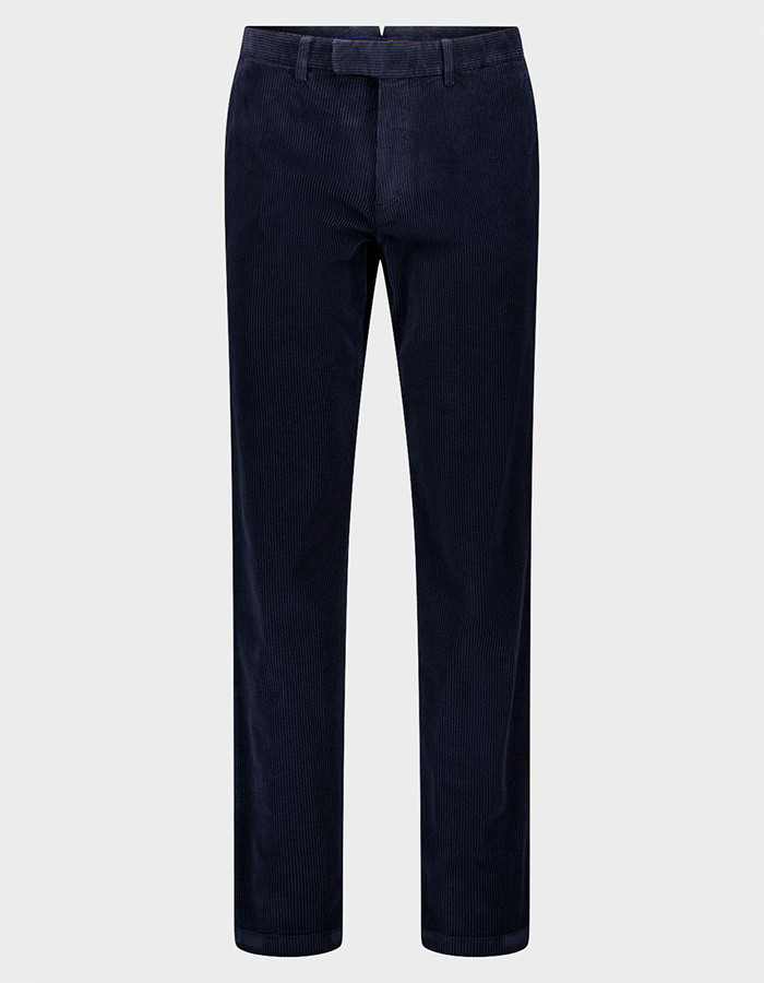 Tybalt-4 ribfluwelen broek met stretch donkerblauw
