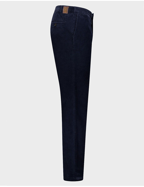 Tybalt-4 ribfluwelen broek met stretch donkerblauw