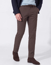 Taura slim fit chino met comfort stretch donkerbruin