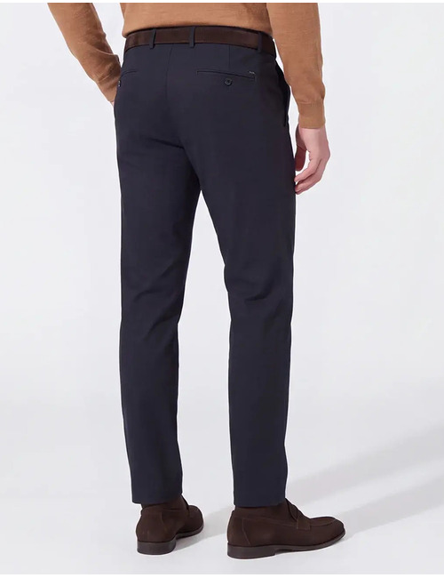 Taura slim fit chino met comfort stretch donkerblauw