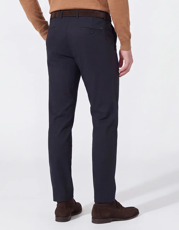 Taura slim fit chino met comfort stretch donkerblauw