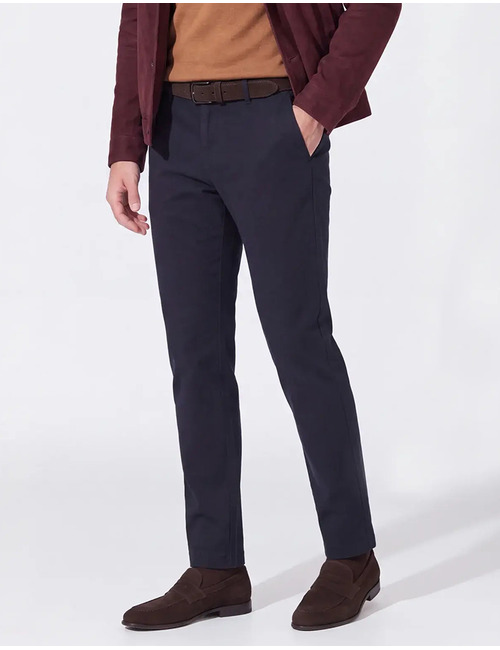 Taura slim fit chino met comfort stretch donkerblauw