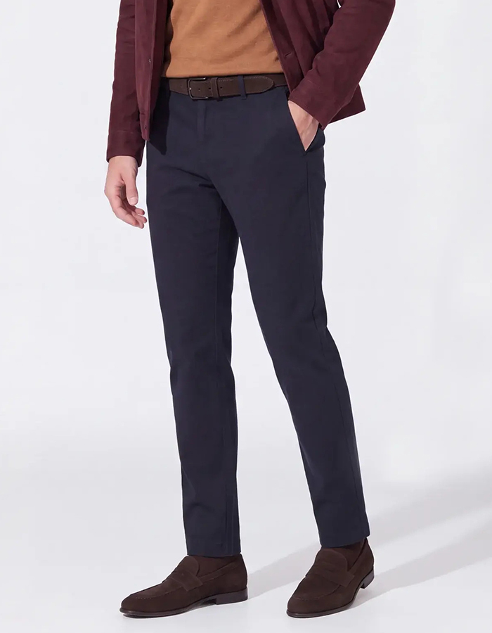 Taura slim fit chino met comfort stretch donkerblauw
