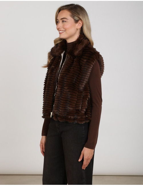 Nukus gilet zonder mouw bruin