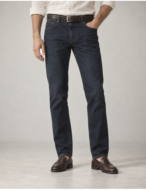 Dean modern fit jeans met stretch donkerblauw