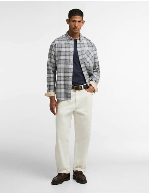 Mineral Tartan Authentic Fit geruit hemd ijsgrijs