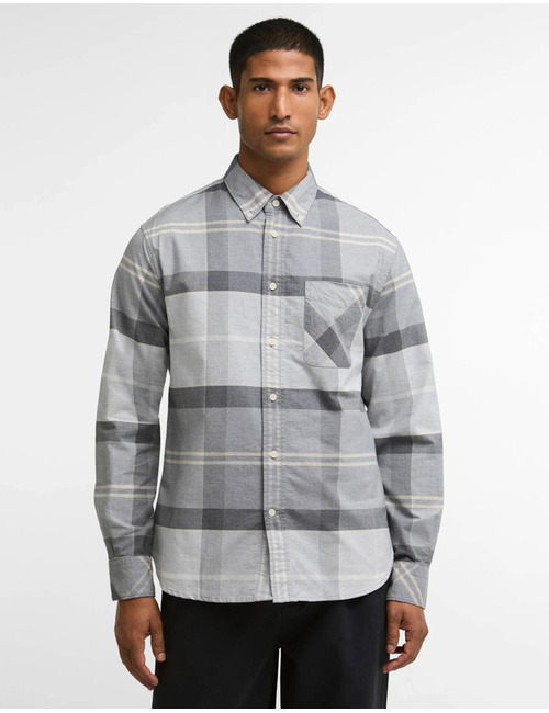 Dunoon Authentic Fit geruit hemd ijsgrijs