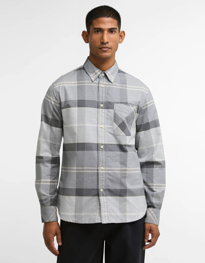 Dunoon Authentic Fit geruit hemd ijsgrijs