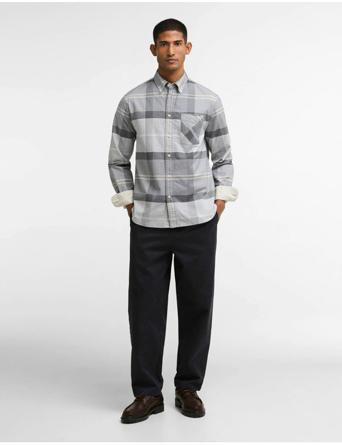Dunoon Authentic Fit geruit hemd ijsgrijs