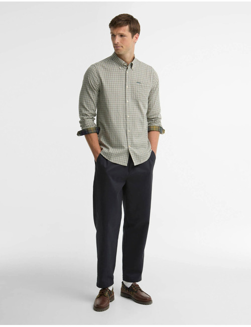 Padshaw Tailored Fit geruit katoenen hemd olijfgroen