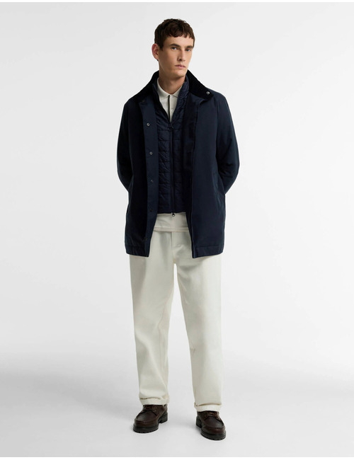 Northdale waterdichte jas met visgraatstructuur donkerblauw