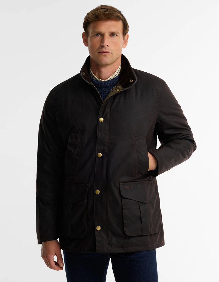 Hereford gewaxte katoenen jas rustic bruin