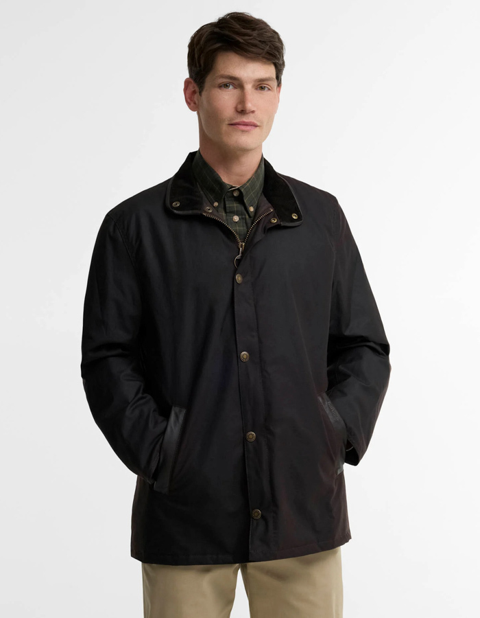 Crayton gewaxte katoenen jas rustic bruin