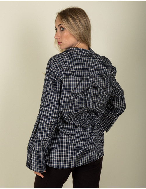 Neo Noir lange mouw bloes blauw