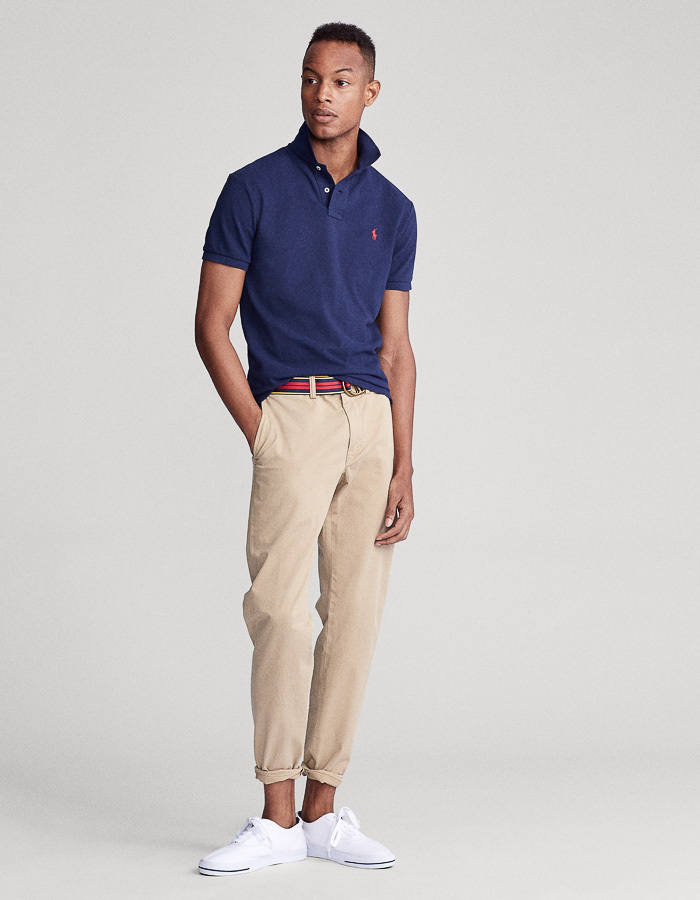 Slim Fit Mesh Polo Shirt