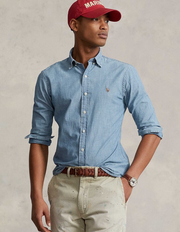 Slim fit chambray hemd  