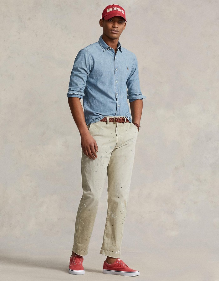 Slim fit chambray hemd  