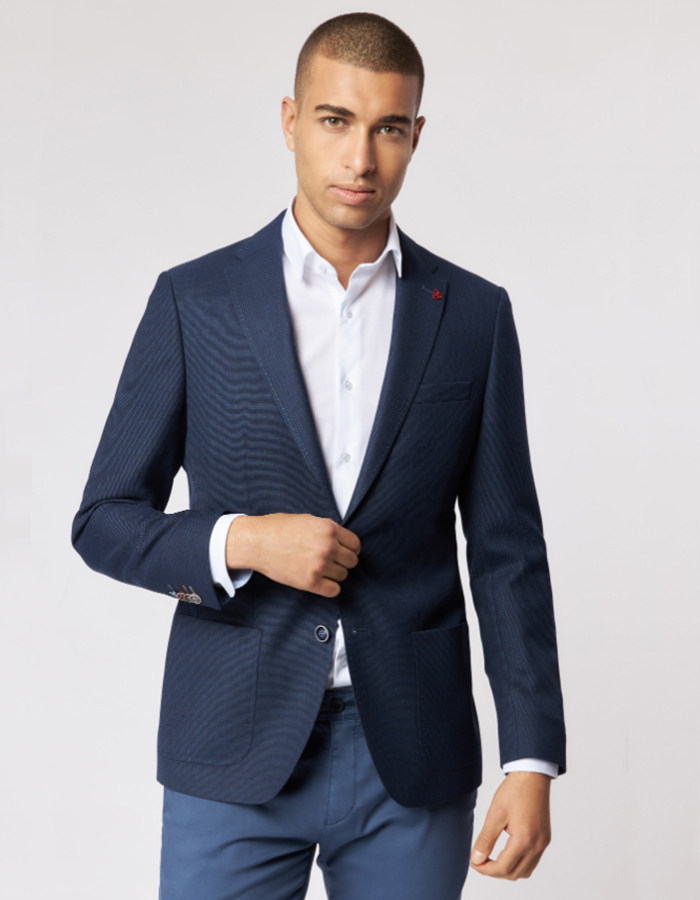 Slim Fit Blazer Donkerblauw