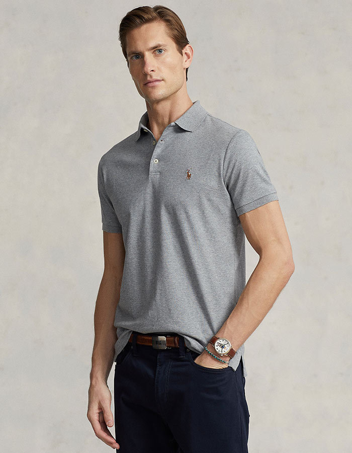 Slim Fit Polo Soft Cotton Grijs