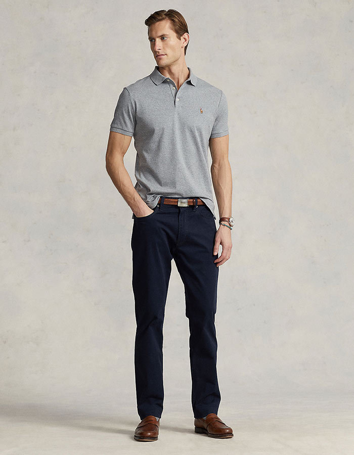 Slim Fit Polo Soft Cotton Grijs