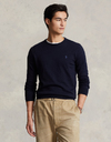 Slim fit katoenen trui met ronde hals