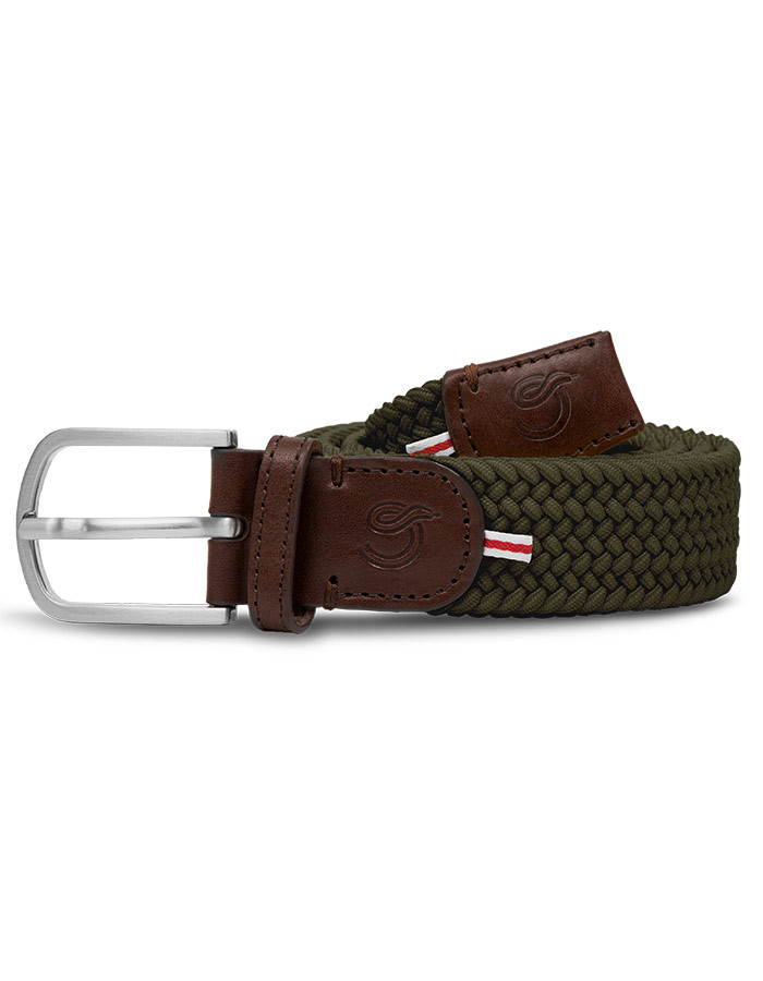 The Mono Edinburgh kaki elastische riem