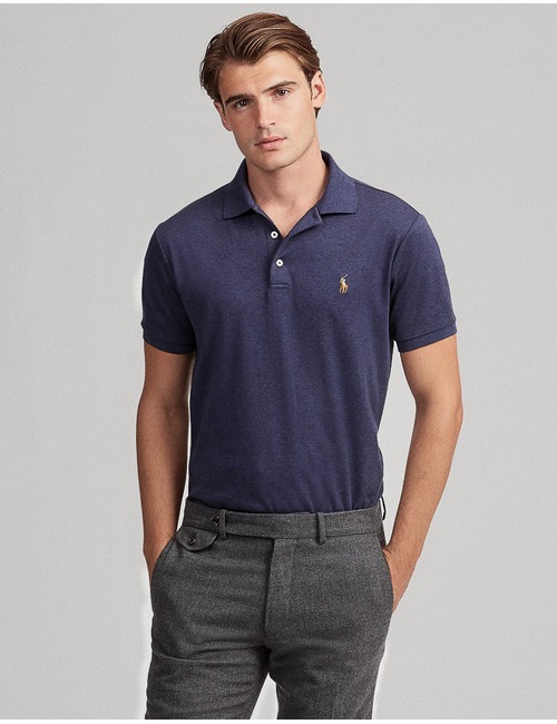 Slim Fit Soft Cotton Polo Blauw