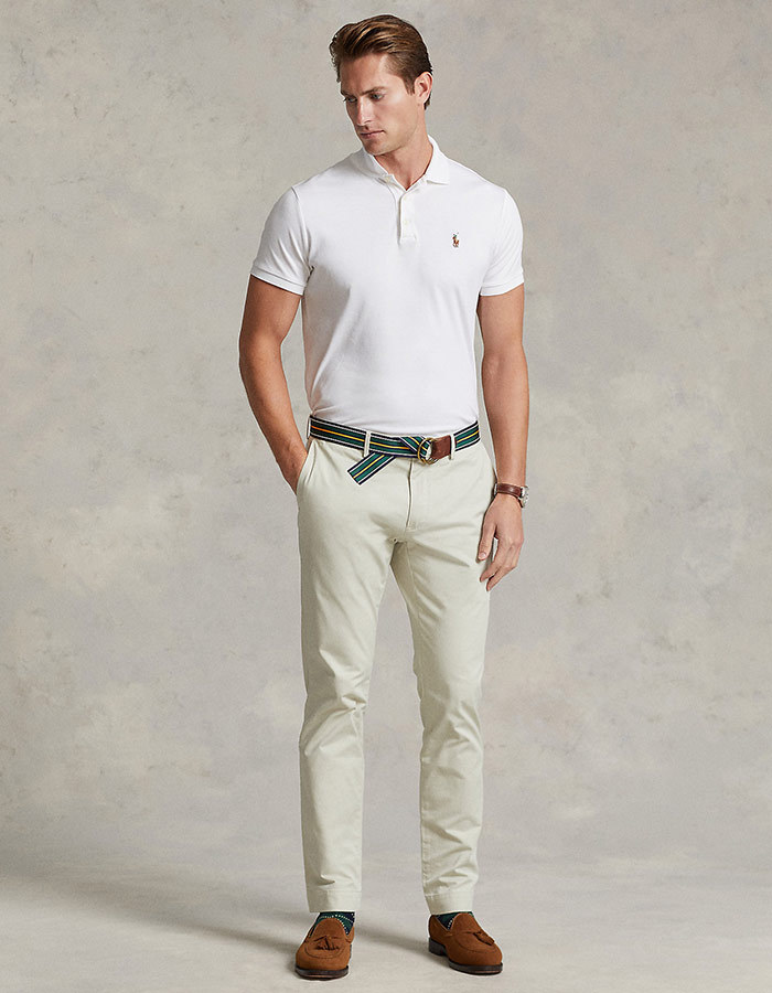 Slim Fit Polo Soft Cotton Wit