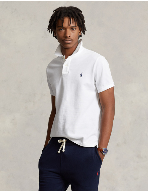 Slim Fit Mesh Polo Wit