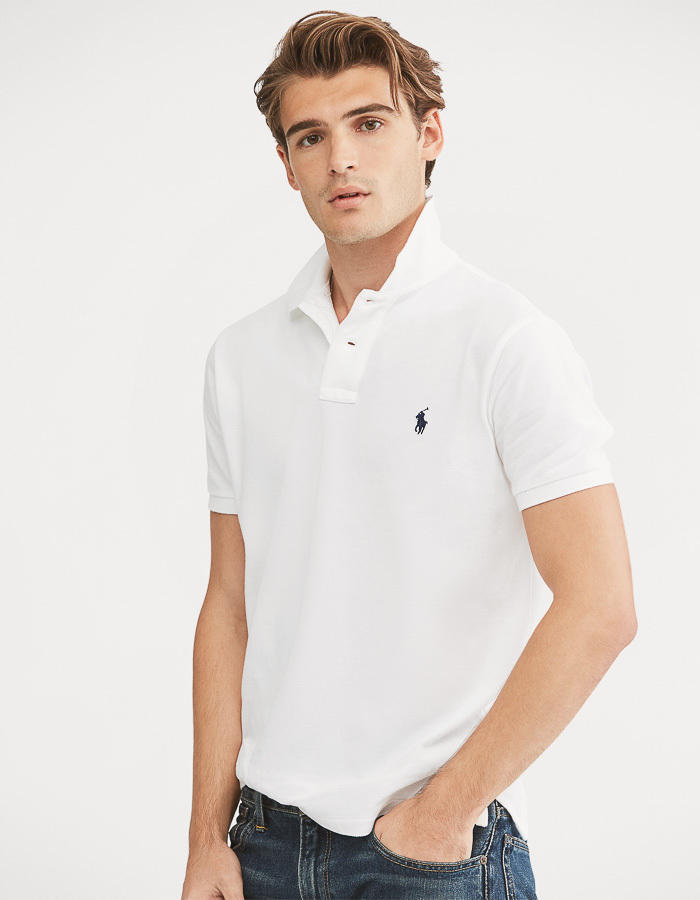 Slim Fit Mesh Polo Wit