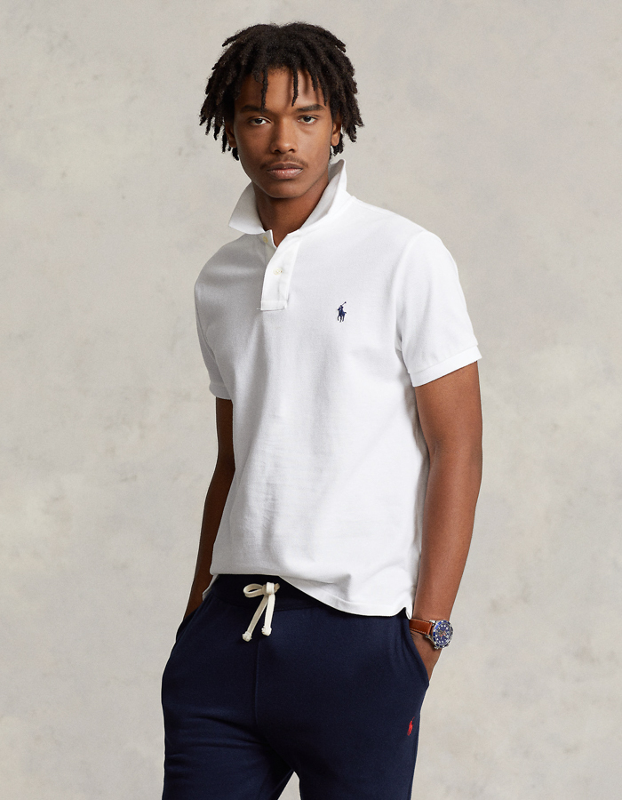 Slim Fit Mesh Polo Wit