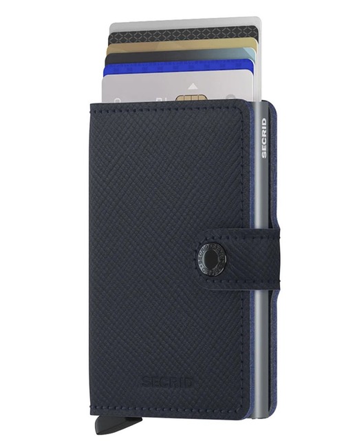 Miniwallet saffiano blauw