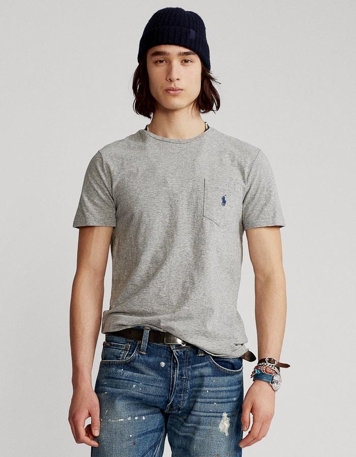 Ralph Lauren t-shirt custom slim fit grijs