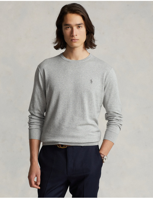 Slim fit katoenen trui met ronde hals