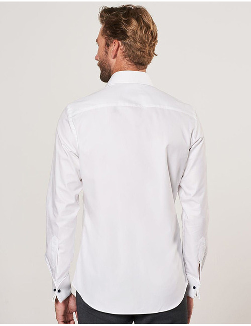 Slim fit hemd met manchette wit