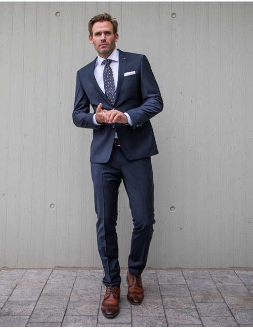 Slim Fit Kostuumvest - Virgin Wool - Dark Blue