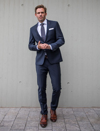 Slim Fit Kostuumvest - Virgin Wool - Dark Blue